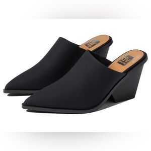 DV by Dolce Vita Davina Women's Black Ankle Pointed Toe Slip-on Heel Ankle Mules